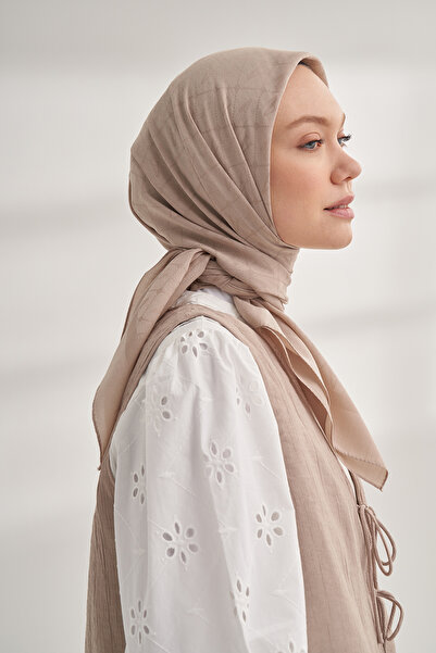 ARMANDA Seher a Pattern Scarf - Dark Beige