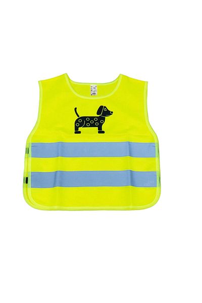 AMIO Reflective vest for children 4-12 years old, Yellow puppy pattern
