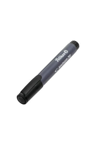 Herlitz Marker permanent 711, Culoare Negru, Material Plastic, Vârf Buton