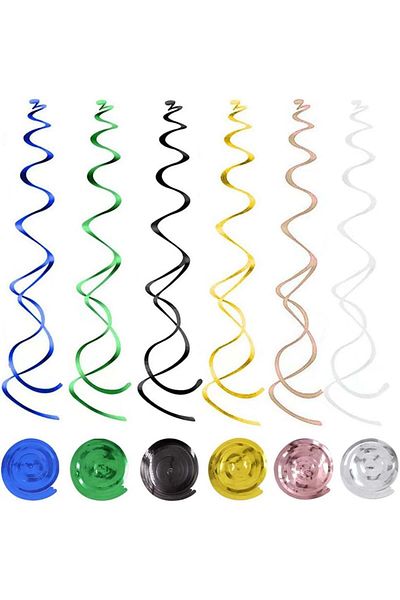 Nuwiq Set of 36 party hanging spirals, multicolor, foil, 70 cm