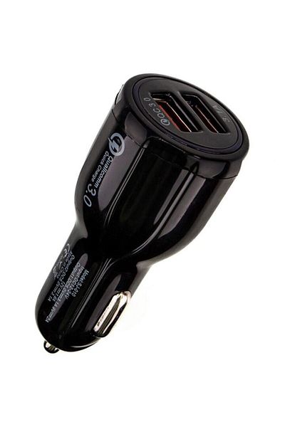 Spacer Încărcător auto 2 x USB (1 x USB QC3.0 și 1 x USB max. 3.1A) pentru bricheta auto, Negru