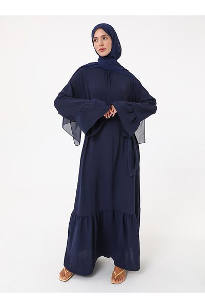 Refka Hijab Dress - Navy Blue -