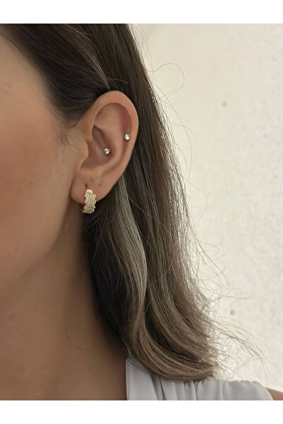 MyladyAccessoriess أقراط دائرية مميزة من حجر الزركون على شكل زيك زاك