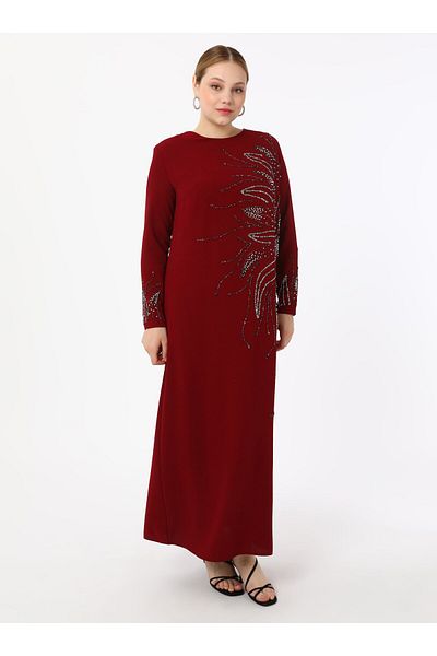 ALİA Βραδινό φόρεμα Plus Size - Claret Red - Abiye