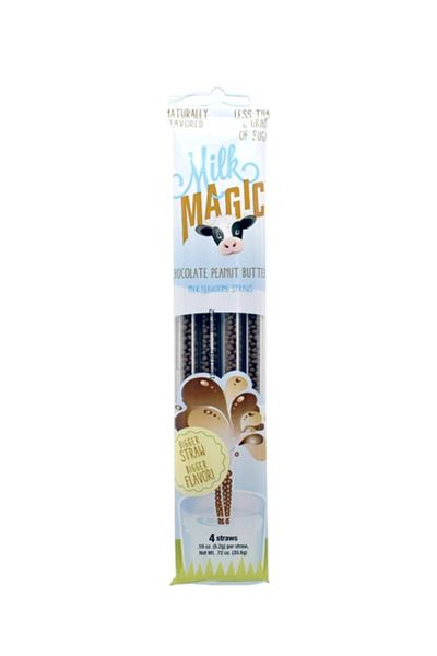 Milk Magic 4-Piece Gluten Free Non GMO Chocolate Peanut Butter Milk Flavouring Straw 20.8g