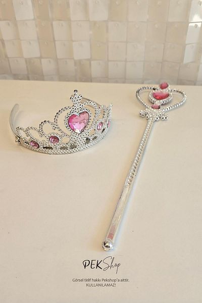 PEKSHOP Frozen Princess Crown and Scepter Set Pink