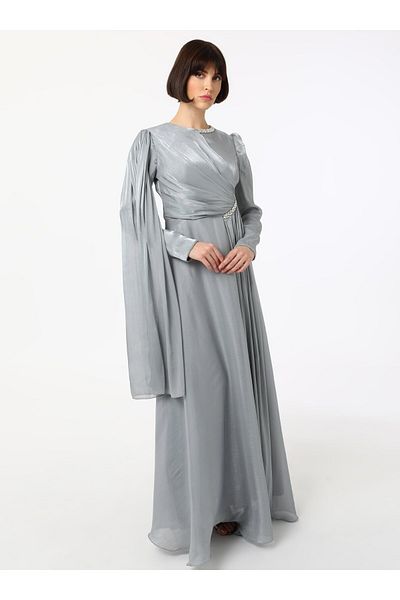 Refka Βραδινό φόρεμα Hijab - Γκρι - Βραδινό φόρεμα