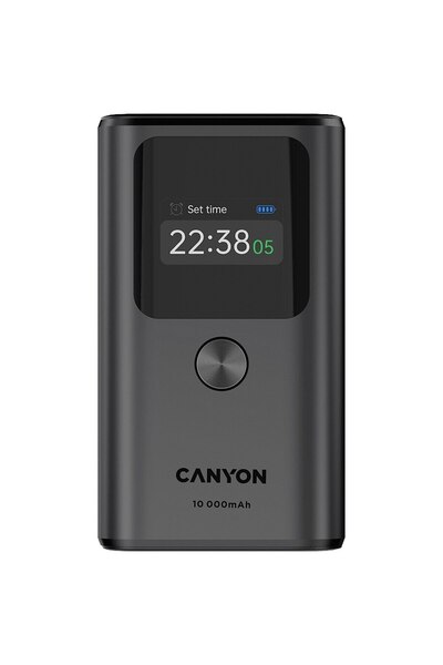 CANYON Σταθμός φόρτισης CANYON, OnPower 130, TFT, 10000 mAh, PD, 30 W, μαύρο/γκρι