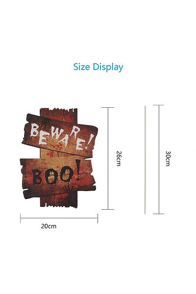 OEM Set of 6 warning signs for garden decoration at Halloween Katoom, plastic/cardboard, multicolor