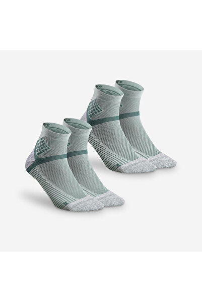 Decathlon Quechua Orta Boy Konçlu Outdoor Çorap - 2 Çift - Yeşil - Hike 500