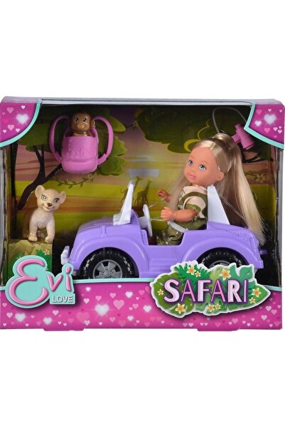 Simba Set papusa Evi si masinuta Safari cu 2 animale