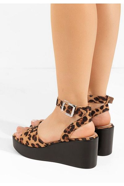 B T Shoes Agripynna leopard platform sandals