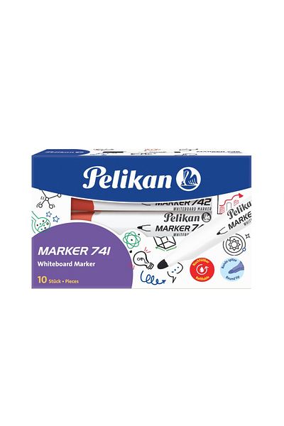 Pelikan Whiteboard Marker 741, Color Red, Material Plastic, Bullet Tip