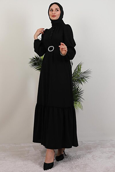GİYZAMİLA Lizge Hijab Dress Black