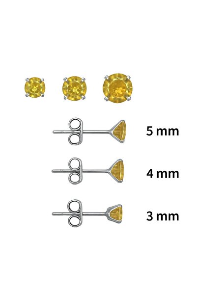 Aykat Tek Taş Küpe 3 boy Zultanit Taşlı Gümüş 3’lü set küpe KUPE-555