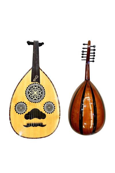 KARAZ MUSIC Lux musical oud, musky face, beech back, sprayed ebony fingers