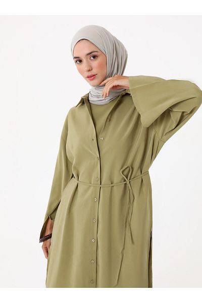 Refka Modal Dress Tunic Double Suit - Ανοιχτό Χακί -