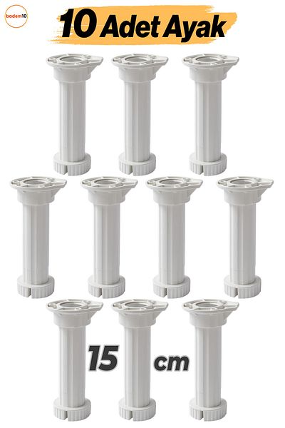 Badem10 Picioare reglabile din plastic, 10 buc, 15 cm, pentru mobilier, dulap de blat, picioare de ridicare