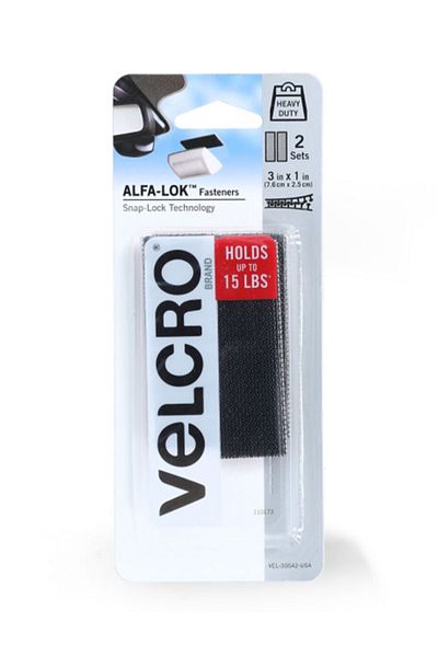 Velcro 2-Piece Alfa-Lok Fastener Strips with Snap-Lock Technology 3 x 1 Inch