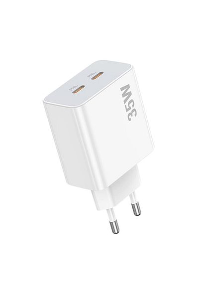 Lamtech Charger, QC3.0, PD, 35W, 2xUSB Type-C, White