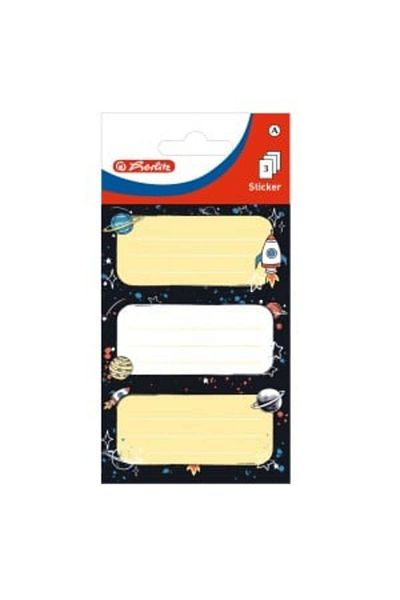 Herlitz Etichete școlare, design spațiu, hârtie adezivă, set de 9