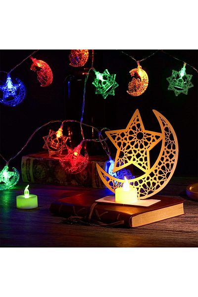 Ramadan Mudder Set of 2 Ramadan Mudder decorations, wood/copper/plastic, multicolor