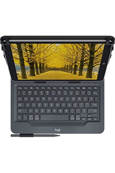 logitech Husă universală cu tastatură Folio pentru tablete de 9-10 inch, SUA, neagră