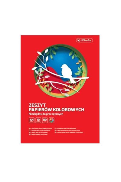 Herlitz Hârtie lucioasă A4, culori asortate, material hârtie, set de 10 coli