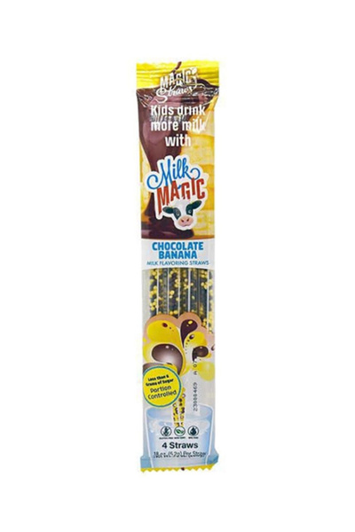 Milk Magic 4-Piece Gluten Free Non GMO Chocolate Banana Milk Flavouring Straw 20.8g
