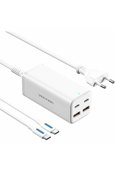 Vention Încărcător GaN cu 4 porturi USB (C + C + A + A) (100W/100W/18W/18W) cu mufă UE, alb