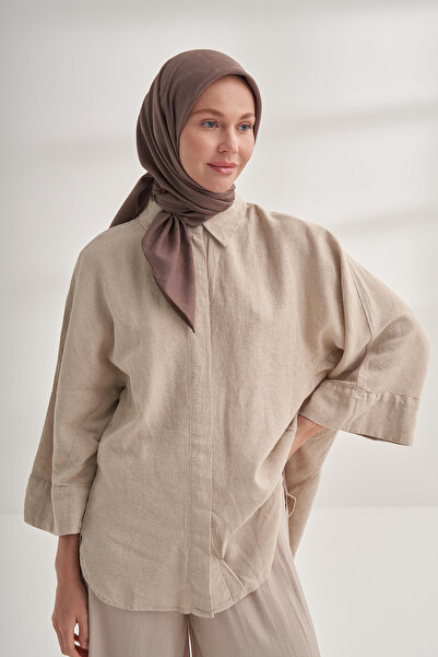 ARMANDA Seher a Pattern Scarf - Dark Mink