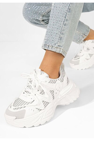 B T Shoes White Chantell platform sneakers