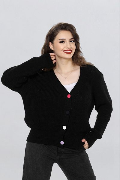 EZGİ KILINÇ Women's Colorful Button Detailed Cardigan Tr1008