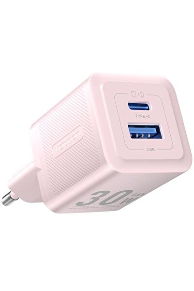 Vention Încărcător de rețea 30W, 1 x USB Tip-C, 1 x USB, 5V/3A, PD 3.0, QC 3.0, QC 4.0, Roz