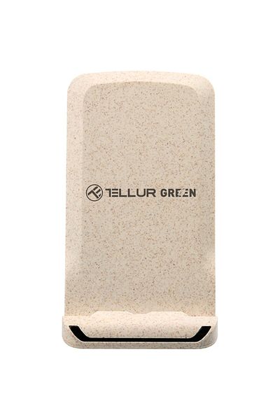TELLUR Încărcător wireless verde, certificat Qi, 15W, crem