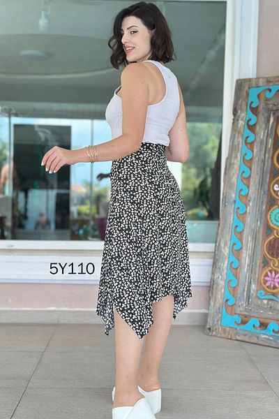 İnce Topuk Asymmetrical Cut Skirt 5Y110