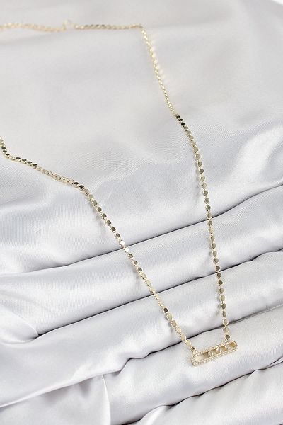 Celira Brass Zircon Stone Messika Model Crushed Chain Gold Color Women's Necklace