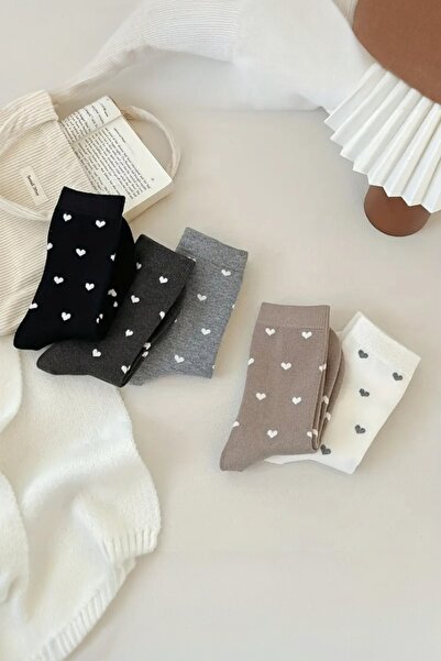 Hitit Socks Дамски 5 чифта висококачествени тенис чорапи с сърцевиден мотив, многоцветни