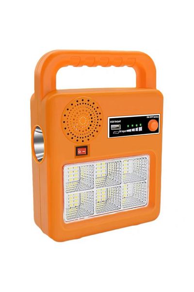 SAndowi Kit solar portabil-Lanterna, difuzor, port de iesire USB portocaliu
