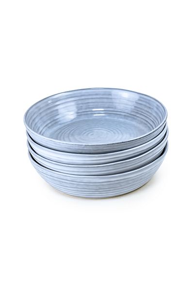 Cuisine Art Tia Stoneware Soup Plate - 23cm, Blue (Set of 4)