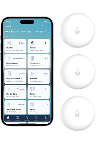 Aqara 3-Pack Water Leak Sensor, Requires Hub, Wireless Water Leak Detector Zigbee Smart Alarm