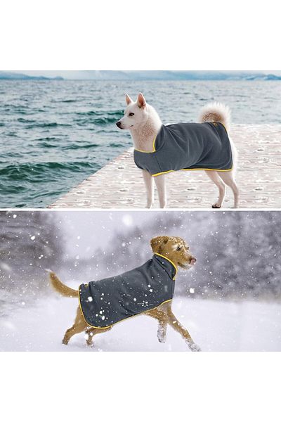 Ownpets geacă pentru câini, material textil, gri/galben, S