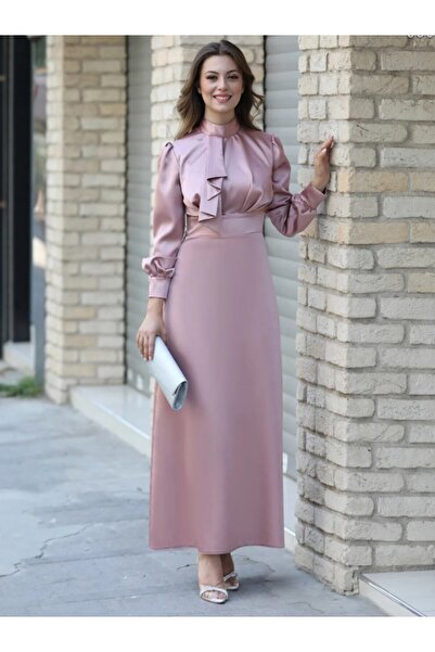 SEMRA AYDIN فستان سهرة حجاب من Damla Satin - SMR001