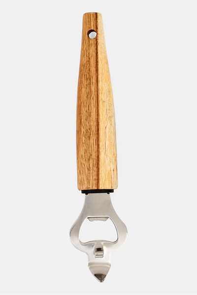 Cuisine Art Stainless Steel Bottle Opener With Acacia Wood Handle, Beige