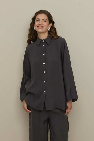 Fahhar Basic Modal Shirt Suit Anthracite