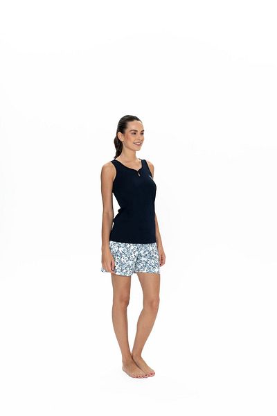 U.S. Polo Assn. U.S. Polo Assn. Women's Summer Navy Blue Tank Top Shorts Pajama Set - Navy Blue - Astps20P05F5Pvij-Lac