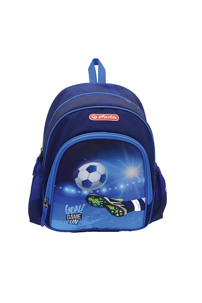 Herlitz Cool Backpack, Lightweight, Recycled Polyester, Padded Straps, Football Design