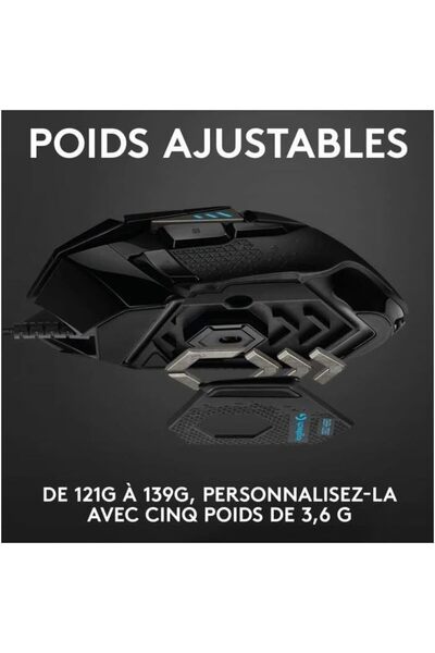 Logitech G Logitech G502 HERO Wired Gaming Mouse, HERO 25K Sensor, 25,600 DPI, RGB, Adjustable Weights