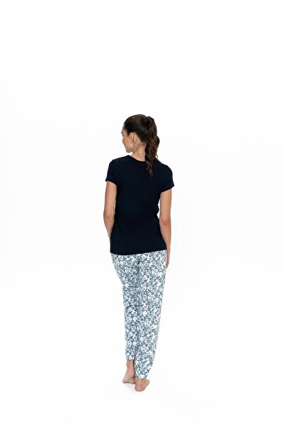 U.S. Polo Assn. U.S. Polo Assn. Kadın Lacivert Desenli Yazlık Uzun Pijama - Lacivert - BCP1.20V05R4PNIJ-LAC