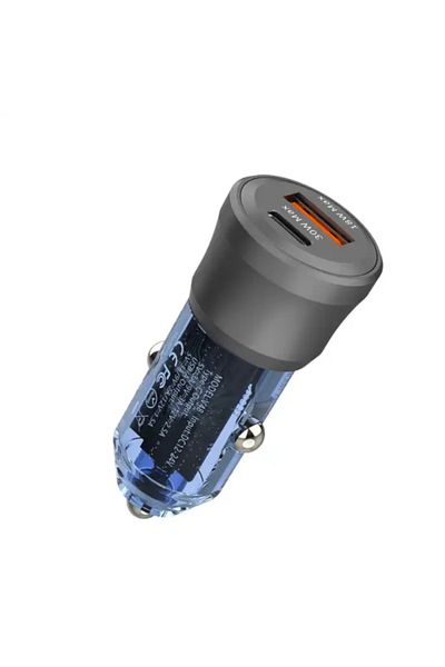 eRDX eRDX® Car Charger – 48W, USB-C 30W PD + USB-A 18W QC 3.0, PPS, Transparent